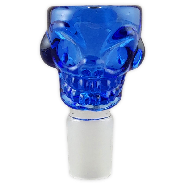 Ghodt Totenkopf Bongkopf Blau 18.8 Schliff Zylinder Glaskopf 1